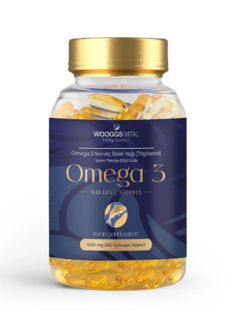 Wooggs Vital Omega 3 1300 mg Norveç Balık Yağı 200 Yumuşak Kapsül