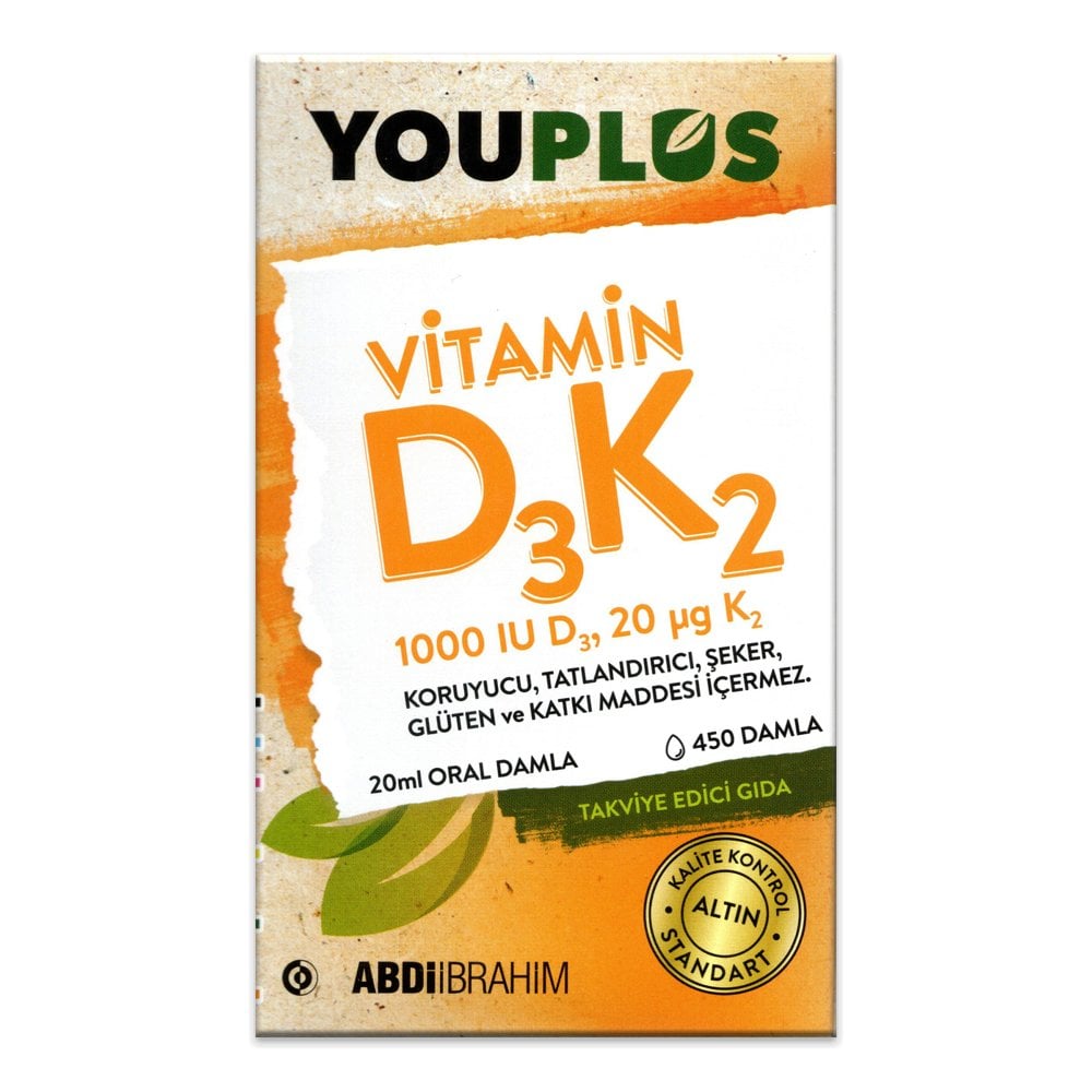 Youplus Vitamin D3 K2 -- 20ml Oral Damla