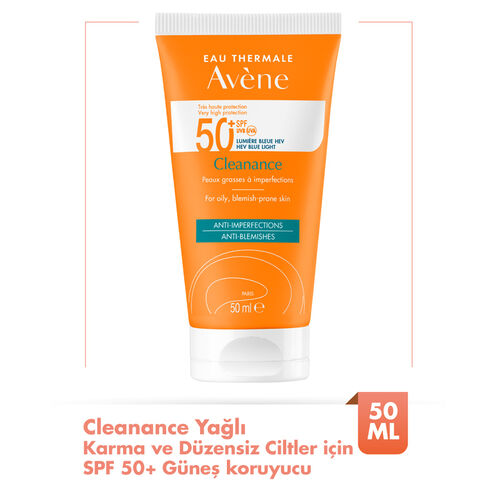 Avene Cleanance SPF 50+ Yağlı ve Akneye Eğilimli Ciltler İçin Güneş Kremi 50 ml - Görsel 2