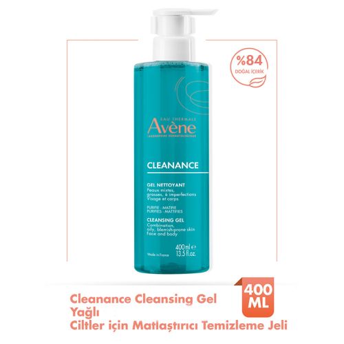 Avene Cleanance Yağlı ve Akneye Eğilimli Ciltler için Matlaştırıcı Yüz Temizleme Jeli 400 ml - Görsel 2