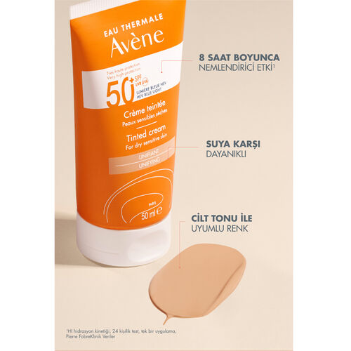 Avene Cream SPF 50+ Kuru Ciltler için Renkli Güneş Kremi 50 ml - Görsel 3