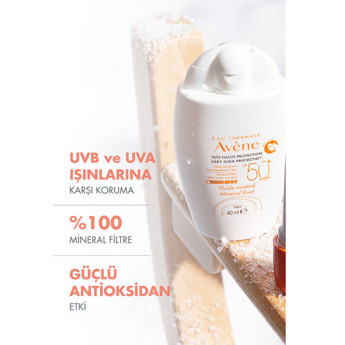 Avene Mineral Fluid SPF 50+ Hassas Ciltler İçin Ultra Hafif Güneş Kremi 40 ml - Görsel 3