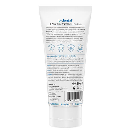 B-good care b-good b-dental 3-7 Yaş Çocuk Diş Macunu Florürsüz Meyve Karnavalı 50 ml - Görsel 2