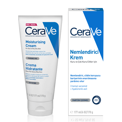 Cerave Nemlendirici Yüz Ve Vücut Kremi - Kuru Ciltler İçin Seramid Ve Hyalüronik Asit İçerikli 177 ml - Görsel 2