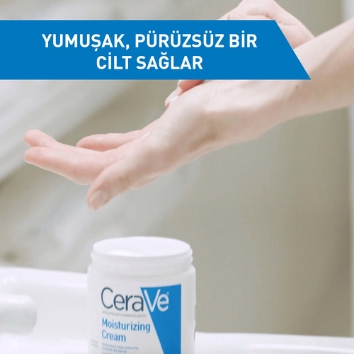 CeraVe Nemlendirici Yüz Ve Vücut Kremi - Kuru Ciltler İçin Seramid Ve Hyalüronik Asit İçerikli 340 gr - Görsel 3