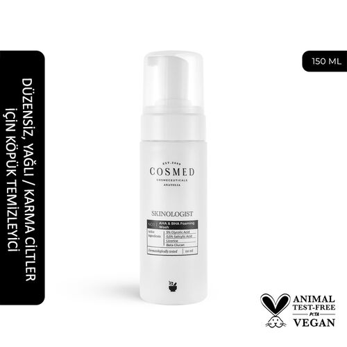 Cosmed Skinologist AHA BHA Foaming Wash 150 ml - Görsel 4