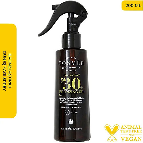 Cosmed Sun Essential Bronzing Oil SPF 30 Bronzlaştırıcı Güneş Yağı Sprey 200 ml - Görsel 2