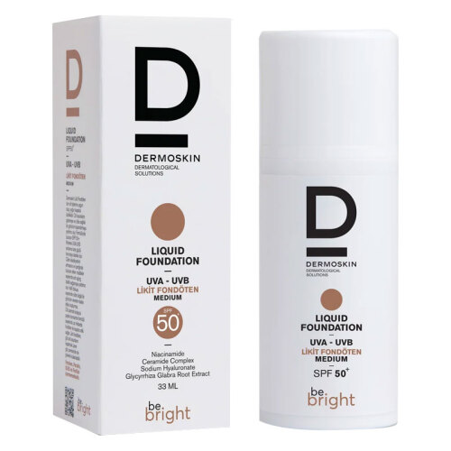 Dermoskin Be Bright Spf50+ Likit Fondöten 33 ml - Medium - Görsel 2