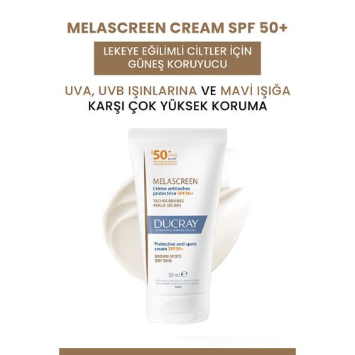 Ducray Melascreen UV Cream SPF 50+ Kuru Ciltler için Leke Karşıtı Güneş Kremi 50 ml - Görsel 3