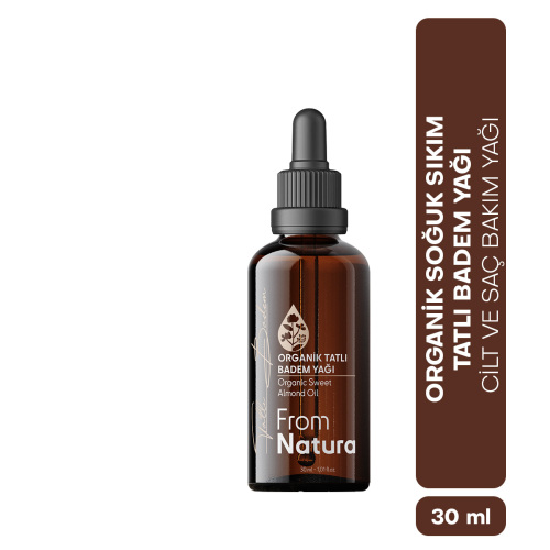 From Natura Organik Soğuk Sıkım Tatlı Badem Yağı 30 ml - Görsel 2