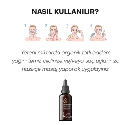 From Natura Organik Soğuk Sıkım Tatlı Badem Yağı 30 ml - Görsel 5
