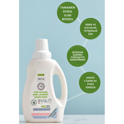 INCIA Doğal Bebek Çamaşır Makinesi Sabunu 750 ml - Görsel 5