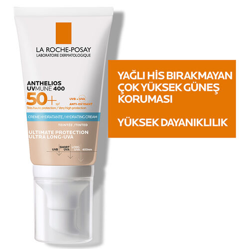 La Roche Posay Anthelios UVmune SPF+50 Hassas Ciltler İçin Yüksek Korumalı Renkli Yüz Güneş Kremi 50 ml - Görsel 4