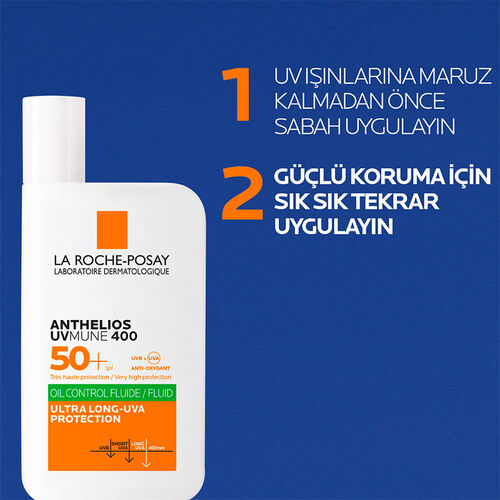 La Roche Posay Anthelios UVmune400 Oil Control Fluide SPF50+ Karma ve Yağlı İçin Yüz Güneş Kremi  50 ml - Görsel 4