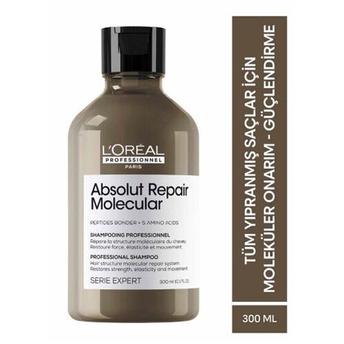 Loreal Professionnel Absolut Repair Molecular Yıpranmış Saçlar İçin Şampuan 300 ml - Görsel 2