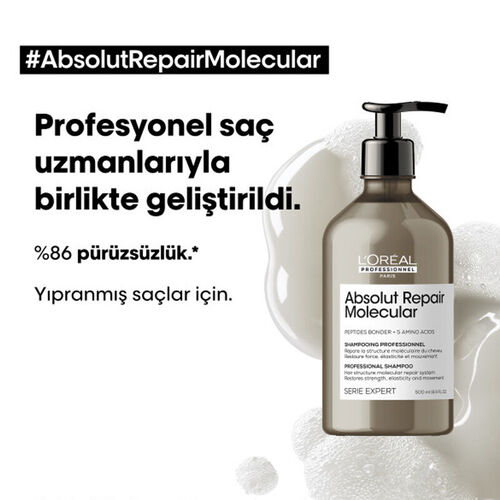 Loreal Professionnel Absolut Repair Molecular Yıpranmış Saçlar İçin Şampuan 500 ml - Görsel 2