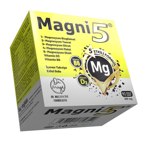 Magni5 Magnezyum Vitamin D3 B6 İçeren Takviye Edici Gıda 2 x 90 Kapsül - Görsel 2
