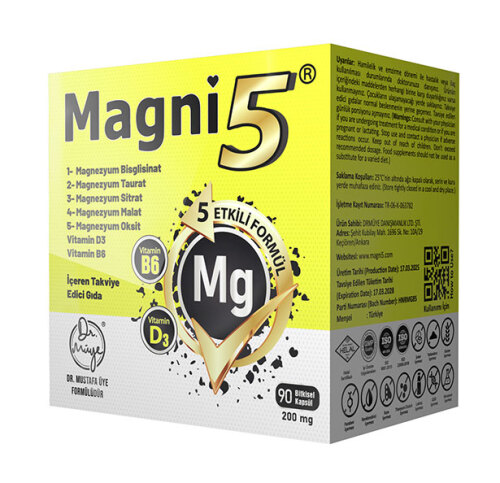 Magni5 Magnezyum Vitamin D3 B6 İçeren Takviye Edici Gıda 90 Kapsül - Görsel 3