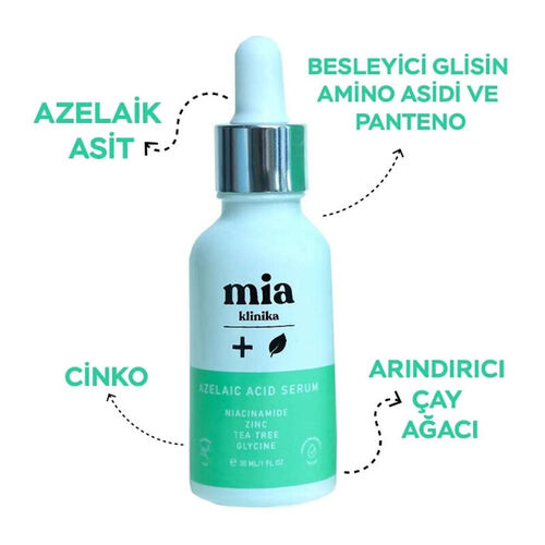 Mia Klinika Düzensiz Cilt ve Siyah Nokta Gidermeye Yardımcı Azelaik Asit Serum 30 ml - Görsel 2