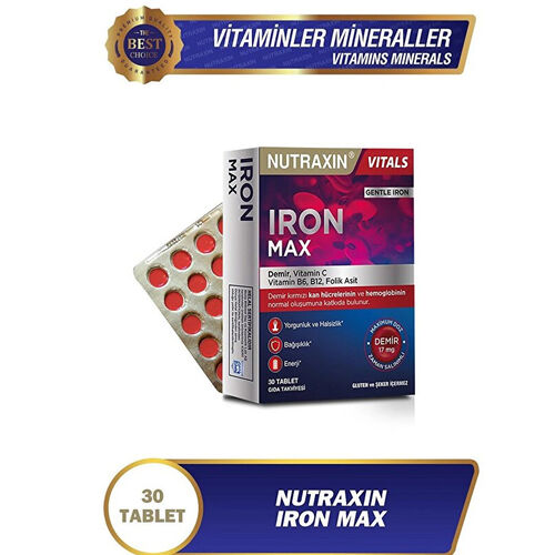 Nutraxin Iron Max Takviye Edici Gıda 30 Tablet - Görsel 2
