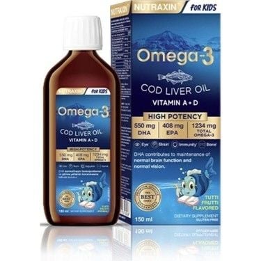 Nutraxin Omega 3 Cod Oliver Oil Şurup Karışık Meyve Aromalı 150 ml