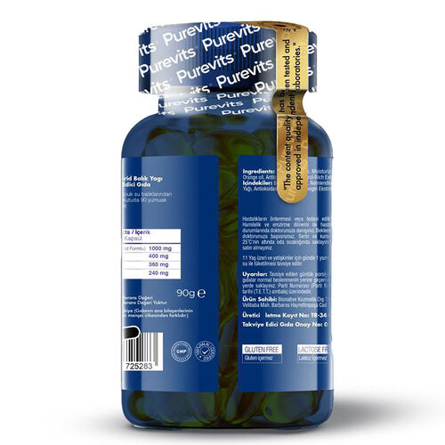 Purevits Omega-3 Fish Oil Takviye Edici Gıda 90 Kapsül - Görsel 3
