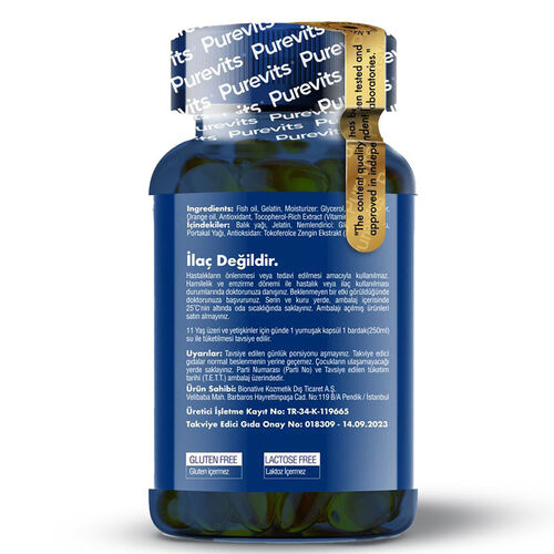 Purevits Omega-3 Fish Oil Takviye Edici Gıda 90 Kapsül - Görsel 4