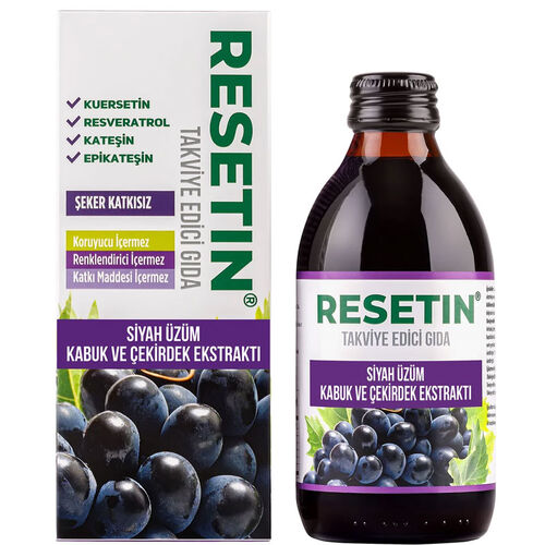 Resetin Siyah Üzüm Kabuk ve Çekirdek Ekstraktı Takviye Edici Gıda 250 ml - Görsel 2