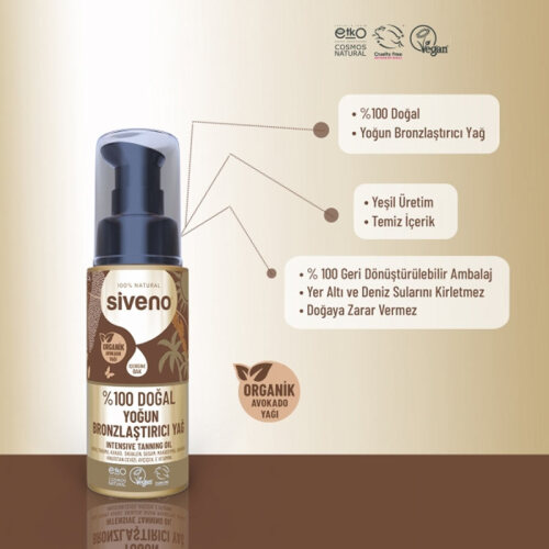 Siveno %100 Doğal Yoğun Bronzlaştırıcı Yağ 50 ml - Görsel 5