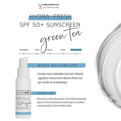 Skin401 Spf 50 Hydra Fresh Nemlendirici Tazeleyici Güneş Kremi 50 ml - Görsel 3