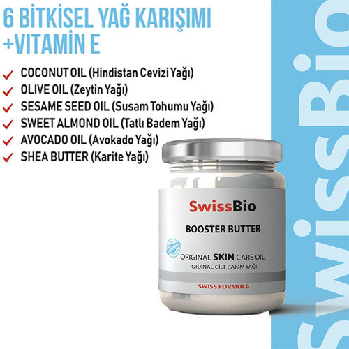 SwissBio Booster Butter Orjinal Cilt Bakım Yağı 200 ml - Görsel 2