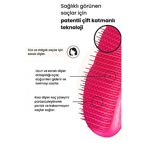 Tangle Teezer Original Pink Fizz Düz-Kıvırcık Saçlar için Saç Fırçası-Tarak - Görsel 5