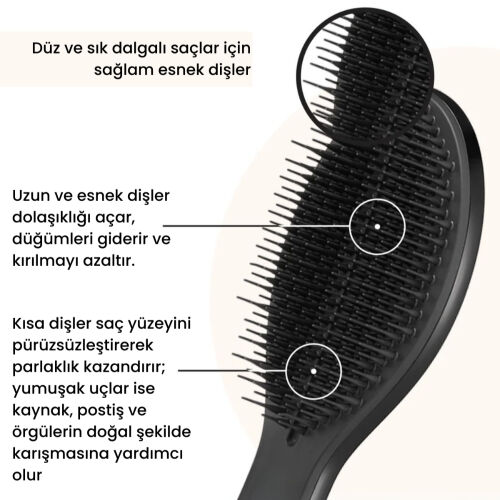 Tangle Teezer The Ultimate Styler Black Tüm Saç Tipleri için Kuru Şekillendirme ve Hacim Etkili Tarak - Görsel 4