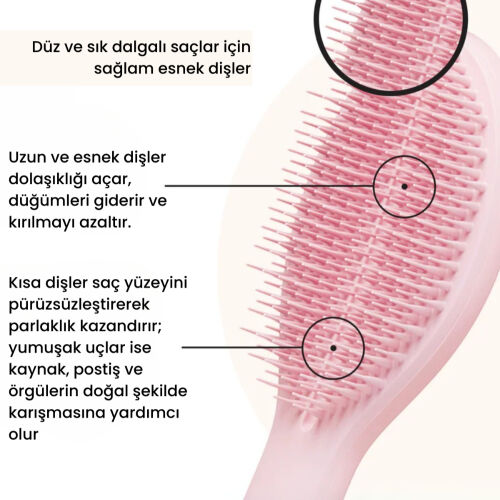 Tangle Teezer The Ultimate Styler Millenial Pink Tüm Saç Tipleri için Kuru Şekillendirme ve Hacim Etkili Tarak - Görsel 4