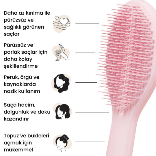 Tangle Teezer The Ultimate Styler Millenial Pink Tüm Saç Tipleri için Kuru Şekillendirme ve Hacim Etkili Tarak - Görsel 5