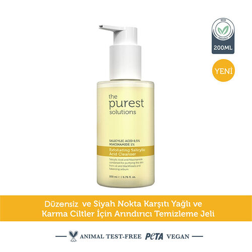 The Purest Solutions Exfoliating Salicylic Acid Cleanser 0,5% Salicylic Acid, 1%Niacinamide 200 ml - Görsel 2