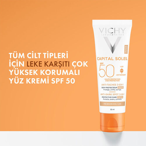 Vichy Capital Soleil Spf 50+ Anti Dark Spots Leke Karşıtı Renkli Güneş Kremi 50 ml - Görsel 4