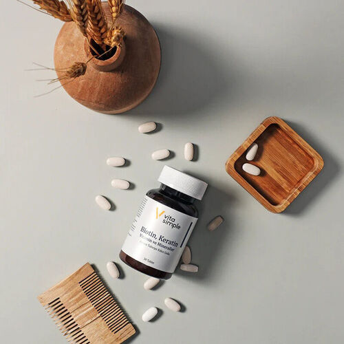 Vita Simple Biotin,Keratin,Vitamin ve Mineraller İçeren Takviye Edici Gıda 30 Tablet - Görsel 4