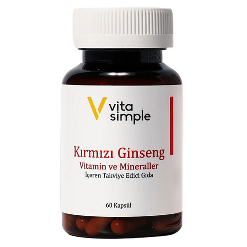 Vita Simple Kırmızı Ginseng Vitamin ve Mineraller İçeren Takviye Edici Gıda 60 Kapsül - Görsel 2
