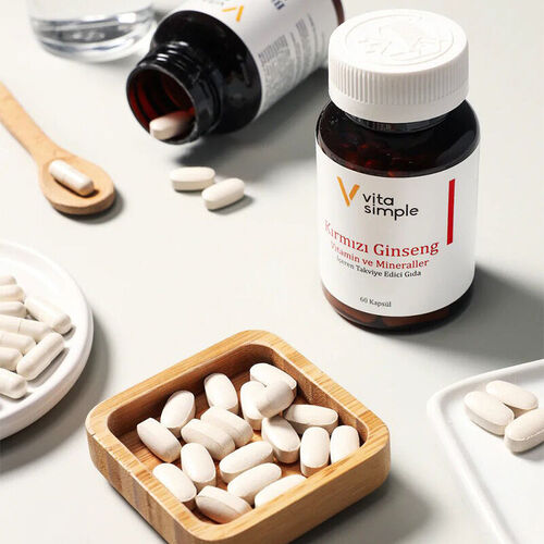 Vita Simple Kırmızı Ginseng Vitamin ve Mineraller İçeren Takviye Edici Gıda 60 Kapsül - Görsel 4