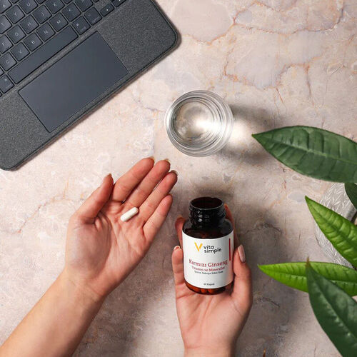 Vita Simple Kırmızı Ginseng Vitamin ve Mineraller İçeren Takviye Edici Gıda 60 Kapsül - Görsel 5