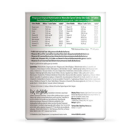 Vitabiotics Pregnacare Original Tablets 30 Tablet - Görsel 2